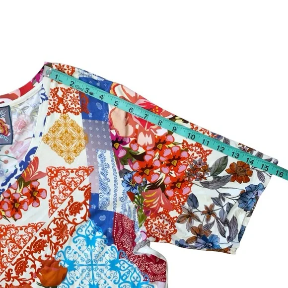 Johnny Was Tango Maxi T-Shirt Midi Length Patchwork Dress Size XL - Picture 13 of 16